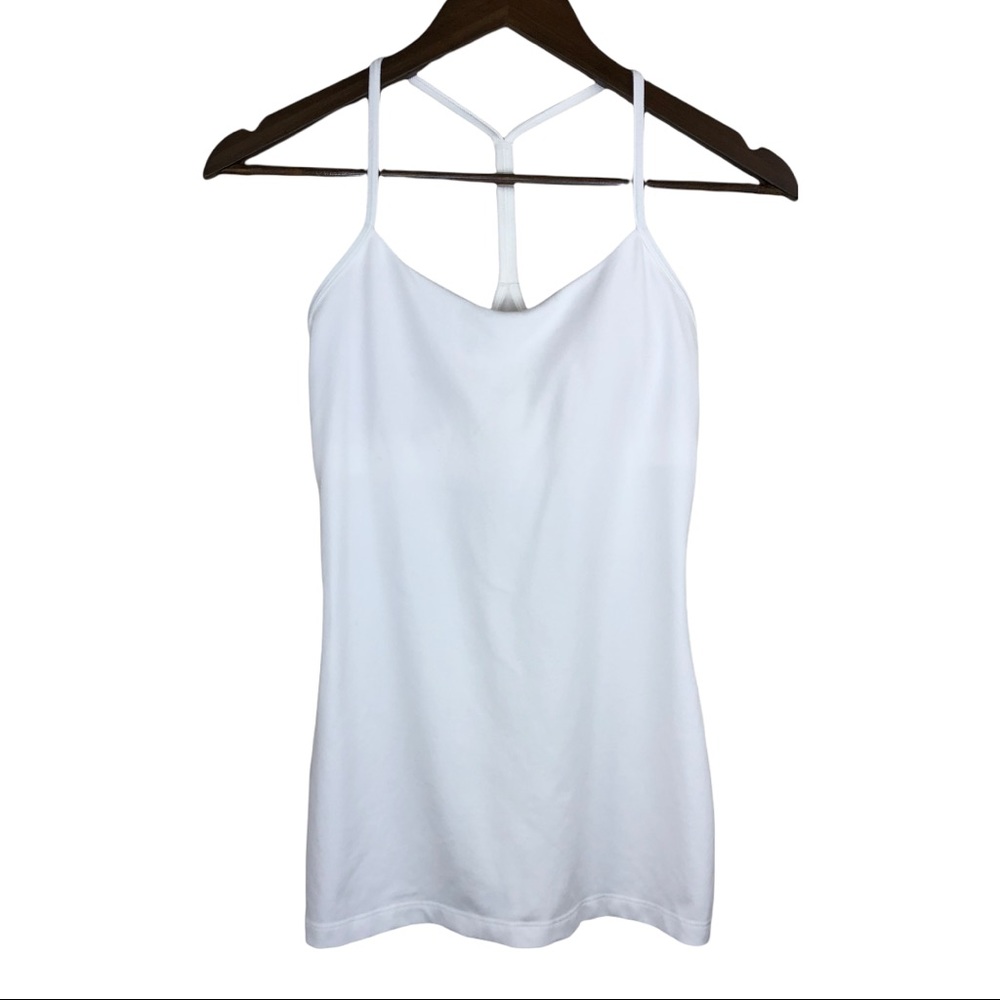 LULULEMON | Power Y Back Built In Bra Yoga Tank White 6